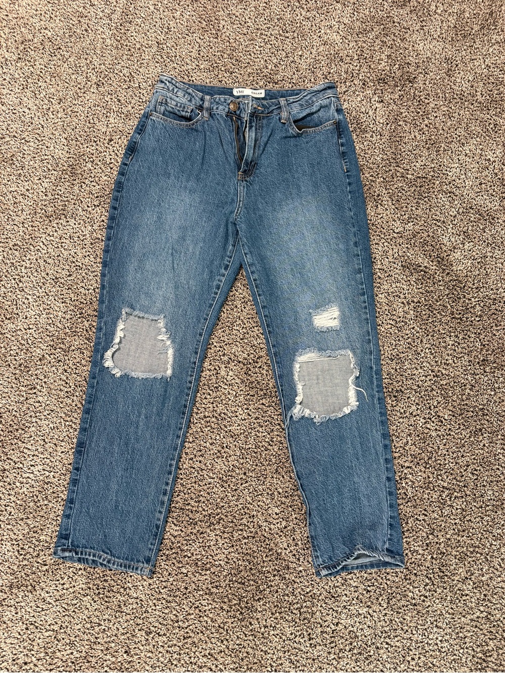 YMI Blue Distressed Boyfriend Jeans